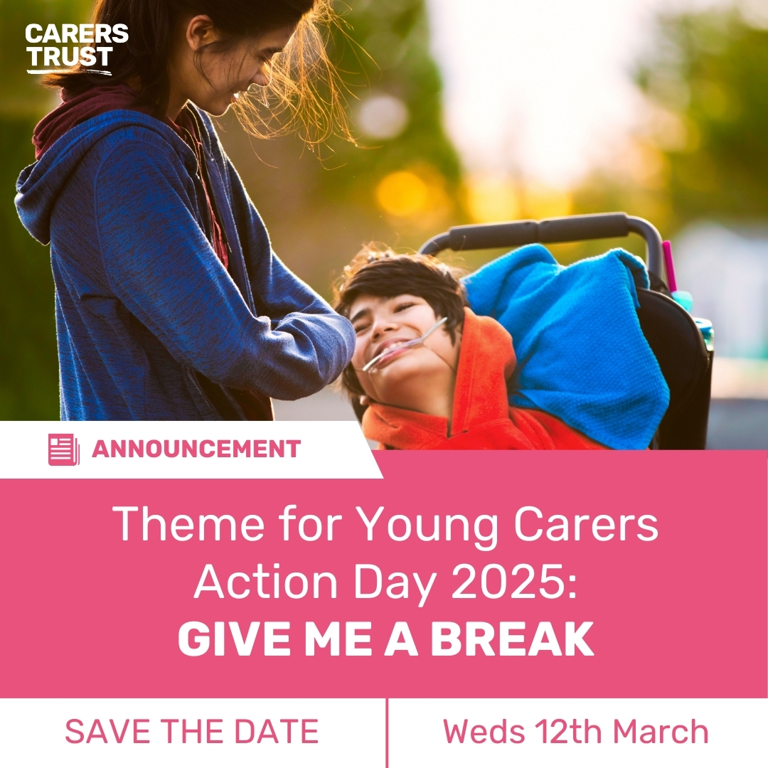 #YoungCarersActionDay 2025 – Save the Date: Wed 12th March! 📅

This year's theme is “Give Me a Break”. Young carers urgently need time for themselves.

They also need education professionals and employers to support them, give them a break and create better life opportunities.
