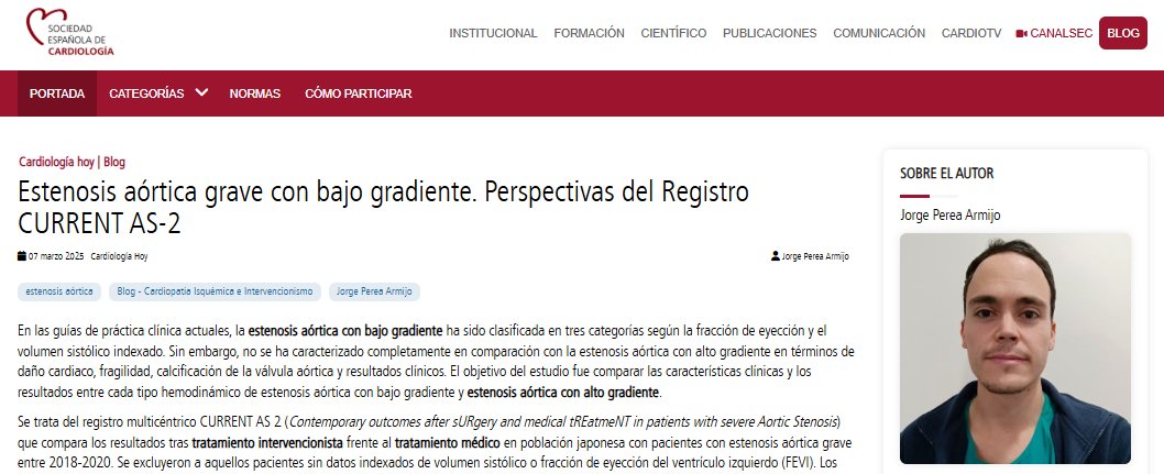 Soc Esp Cardiología (@secardiologia) on Twitter photo “Los pacientes con estenosis aórtica grave con bajo gradiente y FEVI reducida presentan peor pronóstico, a pesar de datos de menor gravedad valvular, probablemente por mayor comorbilidad y fragilidad”, explica <a href="/PereaJorge5/">Jorge Perea</a>. #BlogSEC <a href="/JovenesSec/">JóvenesSEC</a> ow.ly/xSkE50VcvGH “Los pacientes con estenosis aórtica grave con bajo gradiente y FEVI reducida presentan peor pronóstico, a pesar de datos de menor gravedad valvular, probablemente por mayor comorbilidad y fragilidad”, explica <a href="/PereaJorge5/">Jorge Perea</a>. #BlogSEC <a href="/JovenesSec/">JóvenesSEC</a> ow.ly/xSkE50VcvGH