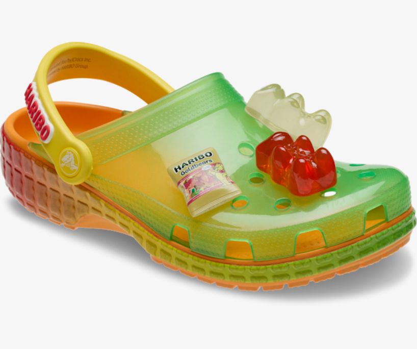 designboom's tweet photo. - @Crocs adds haribo gummy bears to its classic clog for eye-candy footwear https://t.co/PX8oq48GNc https://t.co/V7QGB5cwhb