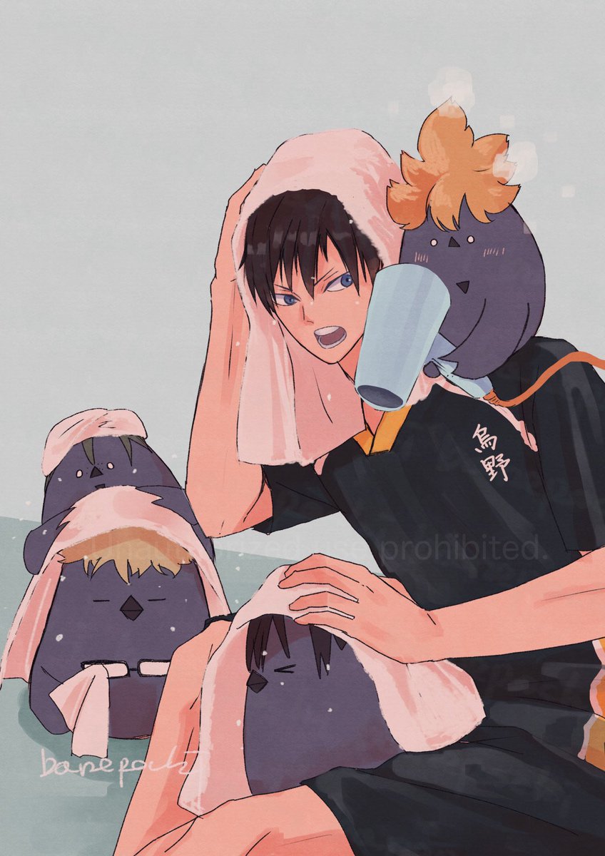 乾かしてあげるね🐦‍⬛