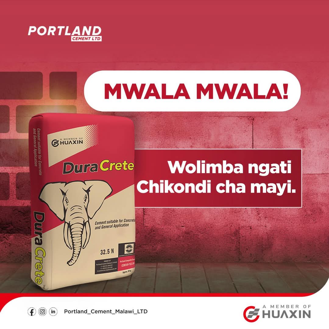Bizmalawi's tweet image. Cement wa DuraCrete ndi wolimba ngati chikondi cha mayi!
Ngati mukufuna nyumba yolimba, yomangika bwino komanso yokhalitsa, sankhani DuraCrete.
More info: bizmalawi.com/listing/portla…
#DuraCrete #QualityYouCanTrust #PortlandCement