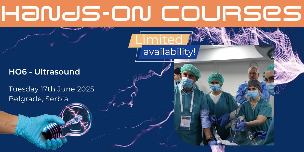 Join us at #EAES2025 on Tuesday, 17th June 2025, in Belgrade for hands-on courses to enhance your surgical skills! Topics include flexible endoscopy, laparoscopic suturing, bile duct exploration, and ultrasound. Register now: eaes.eu/hands-on-cours…