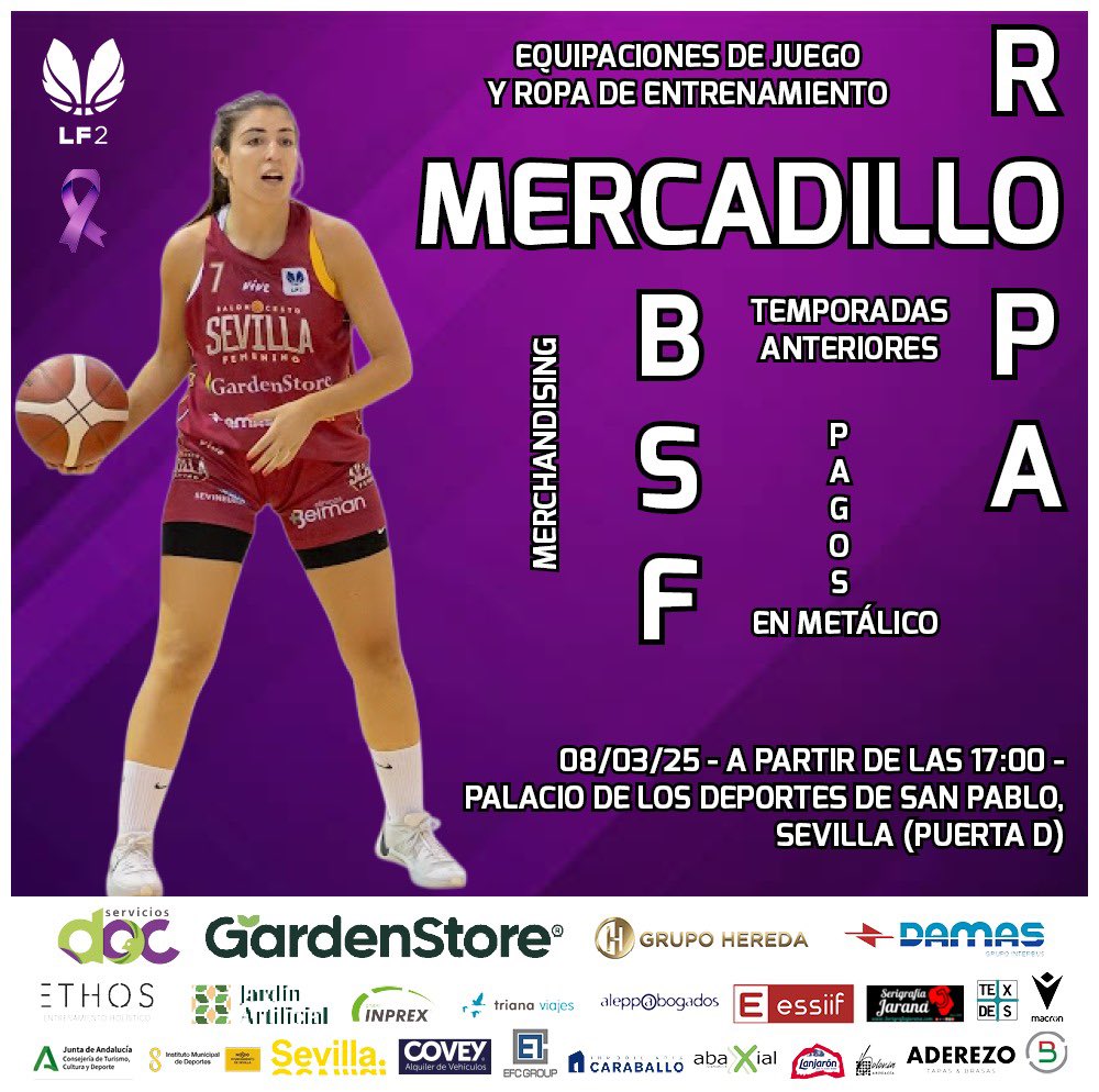 cbsfemenino's tweet image. 🚨🚨🚨

Este sábado 8 de marzo, antes del partido del LF2, a partir de las 17:00 h en San Pablo, habrá un MERCADILLO con ropa y merchandising del Club 🩳👕🏀

⚠️ SOLO pago en metálico 💶💰 ⚠️

#TodasJuntas