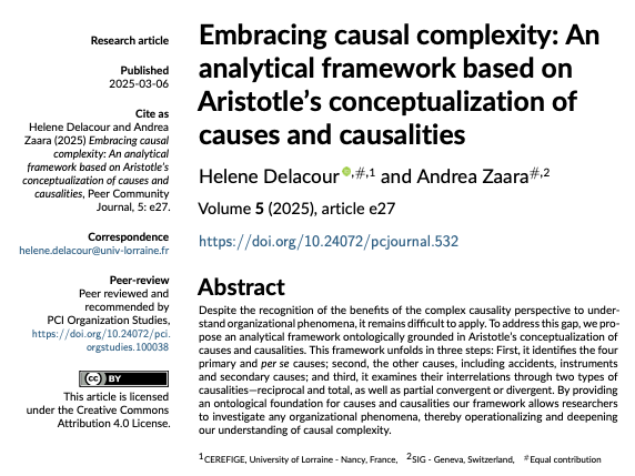 GenShanahan's tweet photo. So pleased to recommend this article by @helene_delacour &amp; Andrea Zaara, now published in the Organization Studies section of Peer Community Journal: https://t.co/4Z8kQb6Pqh
@PCI_orgstudies @PeerCommunityIn #OpenScience #OpenAccess #CreativeCommons #KnowledgeCommons #OrgStudies https://t.co/yEs9hdwQtF