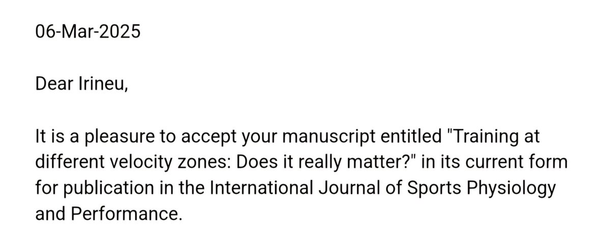 Irineu Loturco PhD (@irineuloturco) on Twitter photo Our commentary, co-written with <a href="/fparejablanco/">Fernando Pareja</a> & <a href="/lucasa_pereira/">Lucas A. Pereira</a>, just accepted in <a href="/IJSPPjournal/">Int'l Journal of Sports Physiology and Performance</a>! "Training at Different Training Zones: Does It Really Matter?" — a tribute to the visionary González-Badillo, who introduced VBT concepts nearly 35 years ago. Our commentary, co-written with <a href="/fparejablanco/">Fernando Pareja</a> & <a href="/lucasa_pereira/">Lucas A. Pereira</a>, just accepted in <a href="/IJSPPjournal/">Int'l Journal of Sports Physiology and Performance</a>! "Training at Different Training Zones: Does It Really Matter?" — a tribute to the visionary González-Badillo, who introduced VBT concepts nearly 35 years ago.