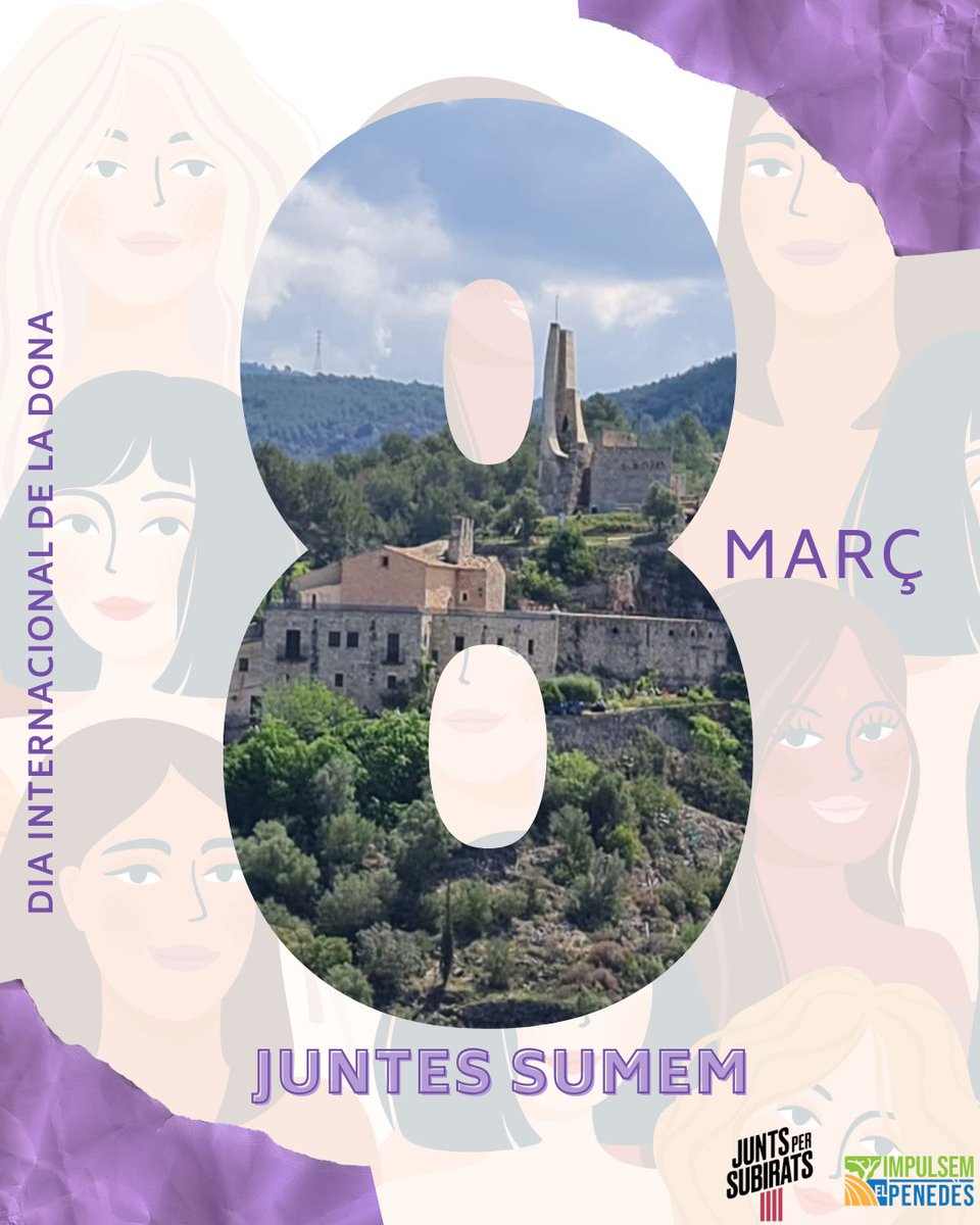 Construïm juntes i junts un món on ser dona no impliqui cap limitació, on el respecte i la justícia siguin la norma.
Sumem forces per un futur més just!
#8M #DiaDeLaDona #Igualtat #Respecte #Llibertat #Subirats #JuntsperSubirats