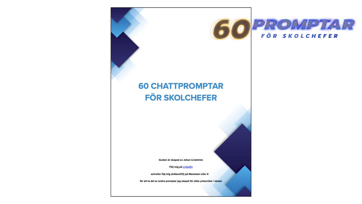 Del 4 i serien om promptar handlar om Promptar för skolchefer.  jlsu.se/ai/skolchefer/