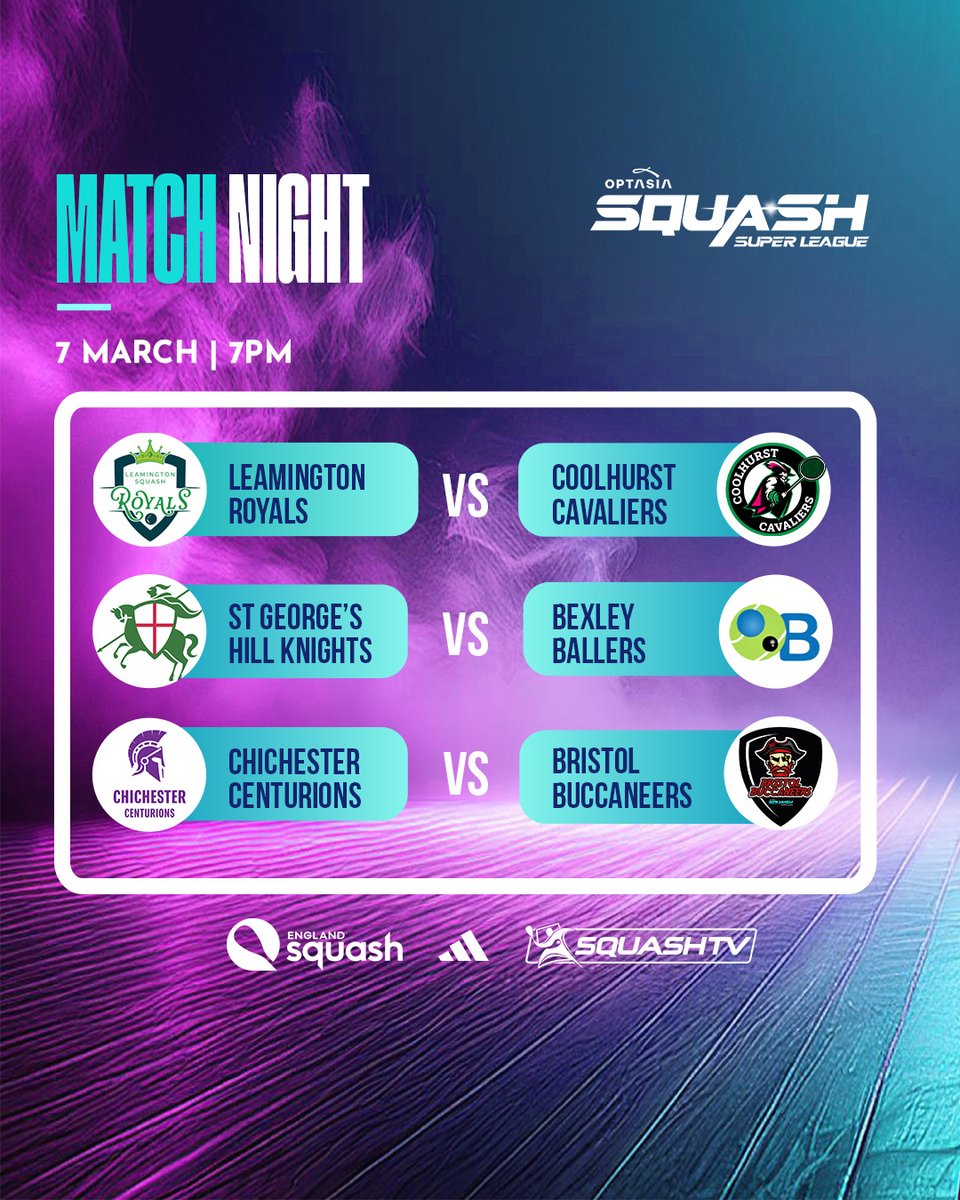 It's matchday! 🤩 🍿

What an evening we have in store with all 6️⃣ teams in action LIVE and FREE on <a href="/SquashTV/">SQUASHTV</a>  💪

⏰ 7pm 

Preview &amp; how to watch live 👉 tinyurl.com/27u2weay

#SquashSuperLeague