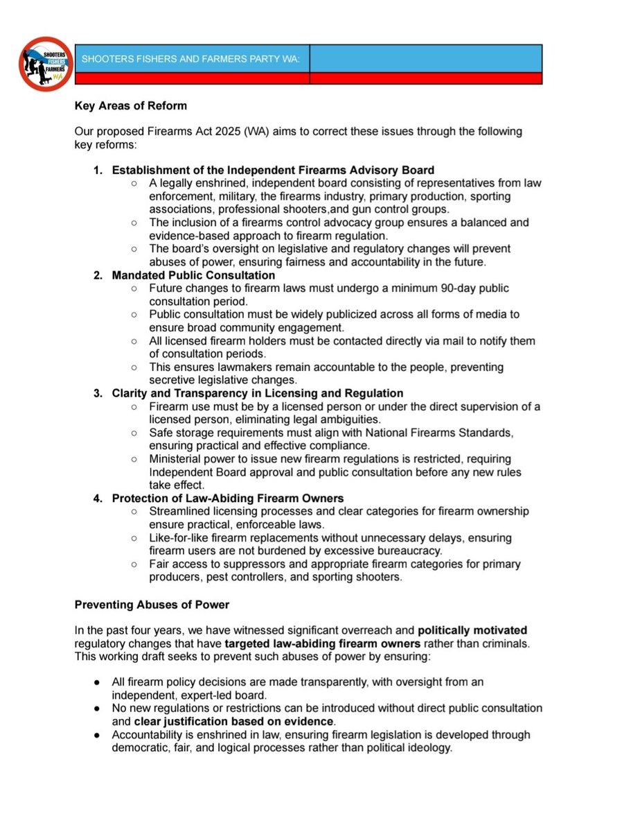 Sneak Peek
Shooters asked, and shooters WILL deliver! 💪🔥
The SFFPWA Firearms Act 2025 is in progress, a plan built on transparency, accountability, and real consultation. We’re fixing the failures of the 2024 Act and putting firearm owners, industry experts, and the community