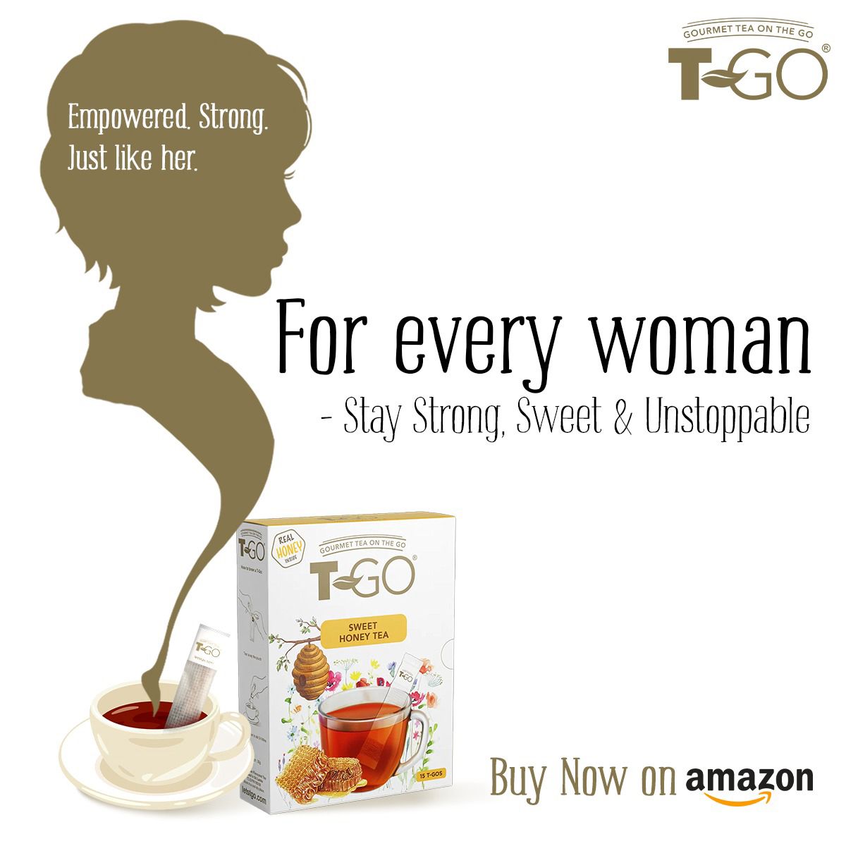GlobalTgo's tweet photo. This Women's Day, stir strength &amp; sweetness into every cup! ☕✨ 

Celebrate with T-GO Sweet Honey Tea. 💛 Buy now on Amazon! - https://t.co/bOIMRDG523

#TGO #Tea #teatime #HoneyTea #SweetTea #SweetHoneyTea #RealHoney #WomensDay #WomensDayGift #WomensDay2025 #womensdayspecial https://t.co/qXQgja61QR