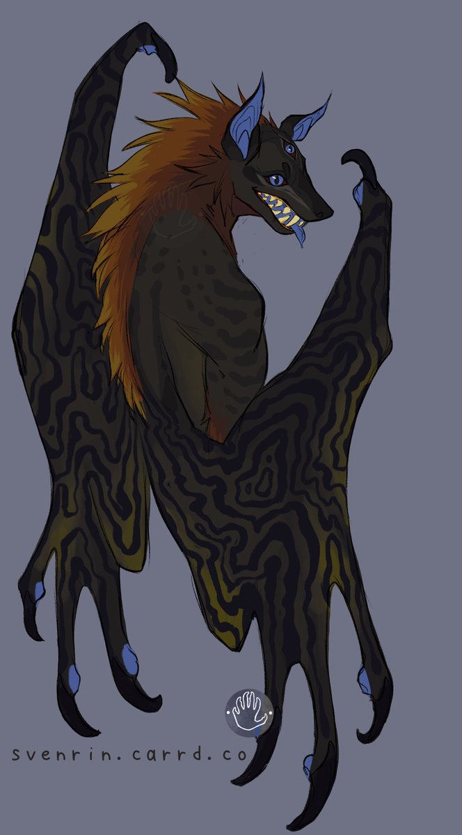 I love bats so HAD to make one too!

I gotta say, there are SO many species of bats it's a shame we don't see more of them 
(I am working on a bat oc actually, will be posting them soon)

als this design's up for grabs!
65gbp as is
or with an extra fullbody for 120gbp