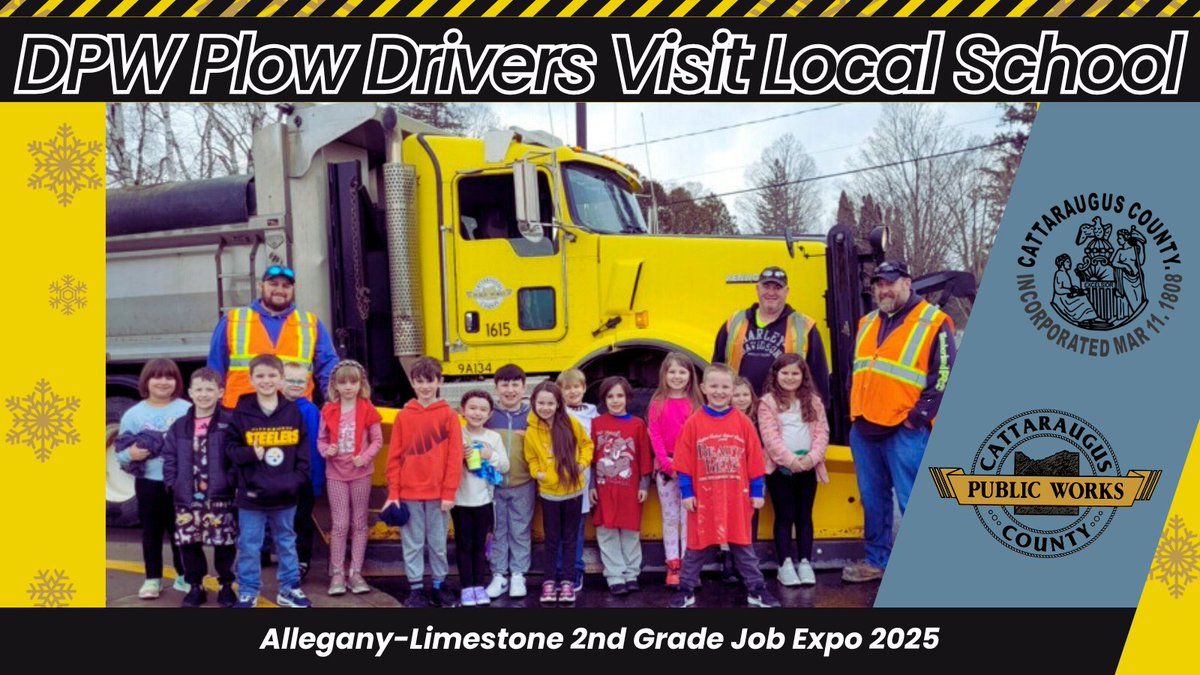 Learn more about how Cattaraugus County’s dedicated plow drivers used a sunny day in early February to educate at the Allegany-Limestone’s 2nd Grade Job Expo at CattCo.gov/news/allegany-…