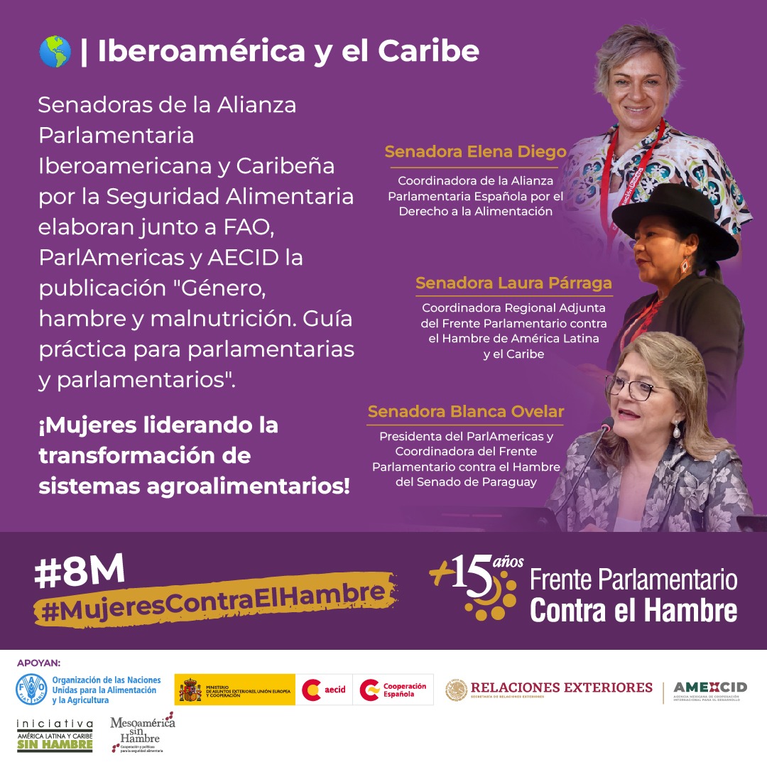 ALCsinhambre (@alcsinhambre) on Twitter photo ♀️ En el marco del #8M, celebramos el trabajo de las parlamentarias de América Latina, España y el Caribe que luchan por una #MejorNutrición
✨️Conoce en este hilo parte de sus acciones apoyadas por @fao <a href="/FAO/">Food and Agriculture Organization</a>Americas <a href="/AECID_es/">AECID</a> <a href="/AMEXCID/">AMEXCID</a> 👇 🧵
👩🏽🌾 #MujeresContraElHambre ♀️ En el marco del #8M, celebramos el trabajo de las parlamentarias de América Latina, España y el Caribe que luchan por una #MejorNutrición
✨️Conoce en este hilo parte de sus acciones apoyadas por @fao <a href="/FAO/">Food and Agriculture Organization</a>Americas <a href="/AECID_es/">AECID</a> <a href="/AMEXCID/">AMEXCID</a> 👇 🧵
👩🏽🌾 #MujeresContraElHambre