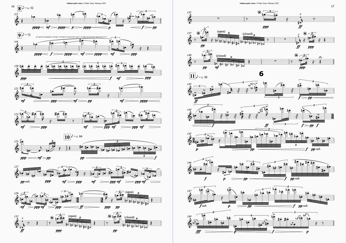 marcyeats's tweet image. ‘without quiet voices’ 20 solos for Alto Saxophone (circa 40 mins). 

This composition is inspired by the masterful playing of @DonPaulKahl and is dedicated to him with respect.