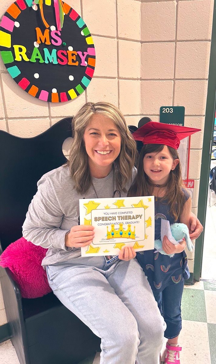 This girl smashed her goals and is now a speech graduate— in kindergarten! 🤩 So proud of her! 🎓 #WorkingOnMyRoar