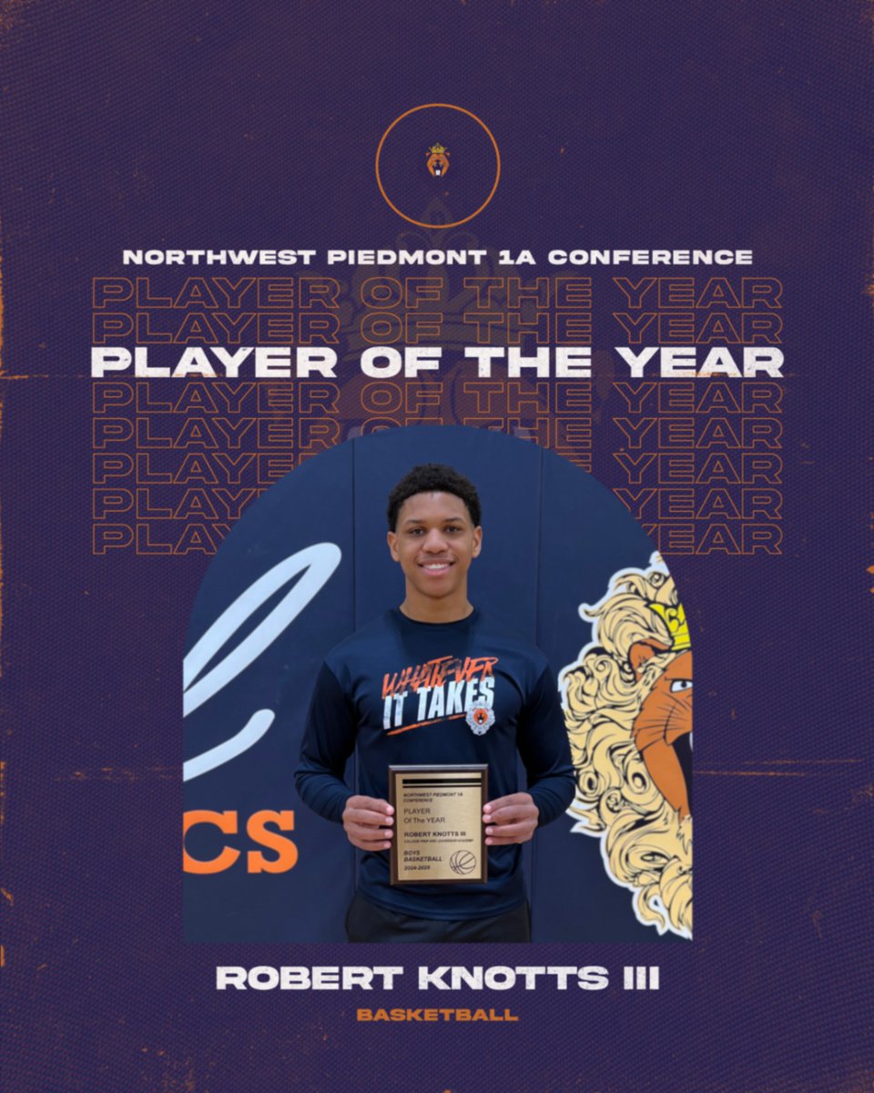 Congratulations to Robbie Knotts on being named the Northwest Piedmont 1A Conference Player of the Year!