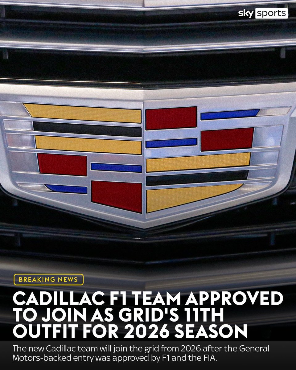 BREAKING: The new Cadillac F1 team has been approved to join the grid from the 2026 season 🚨