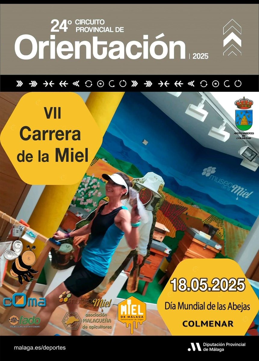 Asociación Malagueña de Apicultores (@mieldemalaga) on Twitter photo Empezamos con los preparativos para la celebración del Día Mundial de las Abejas 🐝🐝🐝 que este año será el 18 de mayo en #Colmenar
Ya tenemos cartel para la VII Carrera de la #MieldeMalaga que forma parte del Circuito Provincial de Orientación <a href="/Clubcoma/">CLUB COMA ◪</a> Empezamos con los preparativos para la celebración del Día Mundial de las Abejas 🐝🐝🐝 que este año será el 18 de mayo en #Colmenar
Ya tenemos cartel para la VII Carrera de la #MieldeMalaga que forma parte del Circuito Provincial de Orientación <a href="/Clubcoma/">CLUB COMA ◪</a>