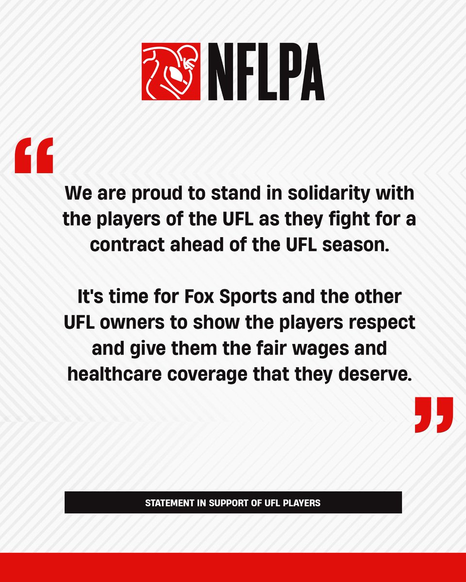 To the players of the UFL: We’ve got your back ✊