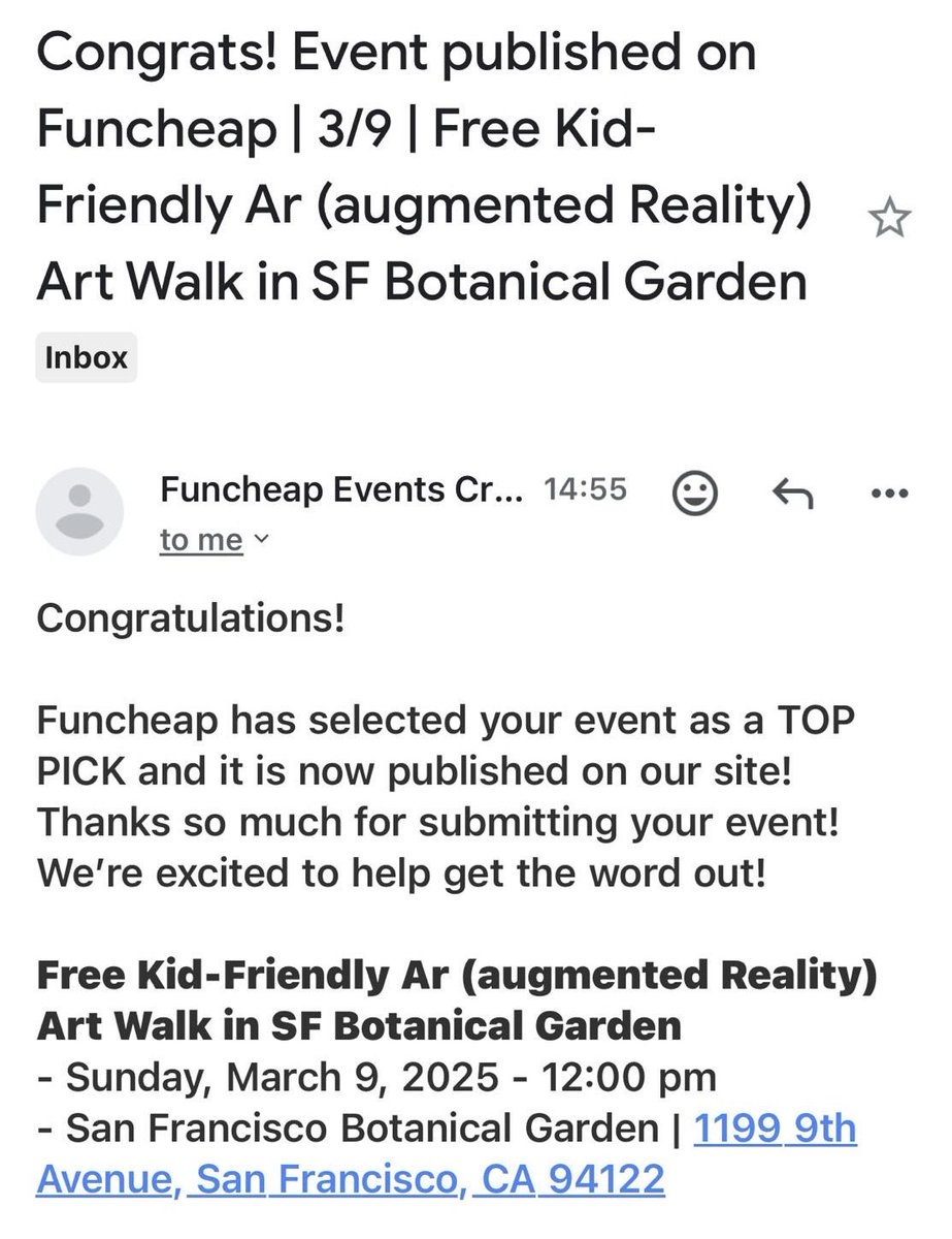 Haunted Planet (@hauntedplanet) on Twitter photo San Francisco! And we made it to TOP PICK! sf.funcheap.com/free-kidfriend… #SynesthesiaGallery2AR @sfbotanicalgarden @gardensofgoldengatepark Sunday 9 th March 12-3 pm🎶🌷🌿🪻meeting point- North Gate, thank you <a href="/carolyncchart/">CC Hart</a> <a href="/The_IASAS/">IASAS</a> <a href="/madshaahr/">Mads Haahr</a> <a href="/LanaRude/">Dr Svetlana Rudenko</a> San Francisco! And we made it to TOP PICK! sf.funcheap.com/free-kidfriend… #SynesthesiaGallery2AR @sfbotanicalgarden @gardensofgoldengatepark Sunday 9 th March 12-3 pm🎶🌷🌿🪻meeting point- North Gate, thank you <a href="/carolyncchart/">CC Hart</a> <a href="/The_IASAS/">IASAS</a> <a href="/madshaahr/">Mads Haahr</a> <a href="/LanaRude/">Dr Svetlana Rudenko</a>