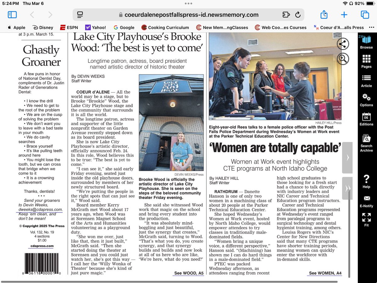 GenerationDent's tweet image. Dr Rader made the newspaper yesterday for some dental puns in the Ghastly Groaner section.