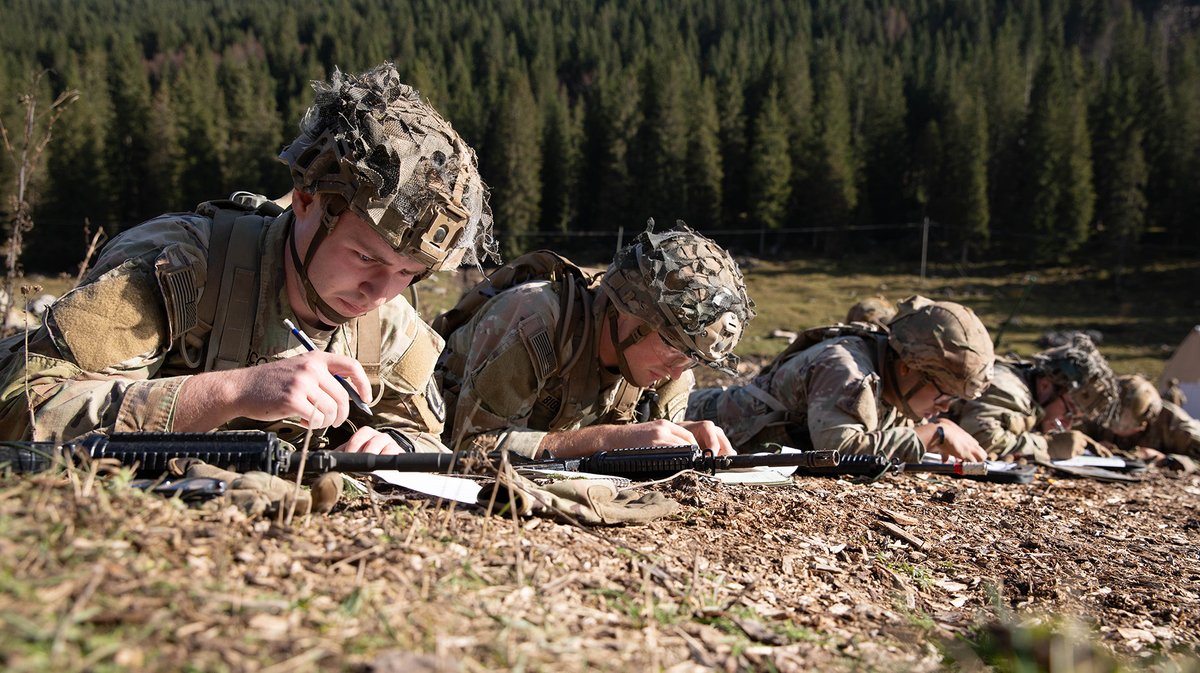 #SoldiersAndMaps. Common goal, individual effort! Soldiers plot coordinates on a map in preparation for their Expert Infantry, Soldier, and Field Medical Badge (E3B).