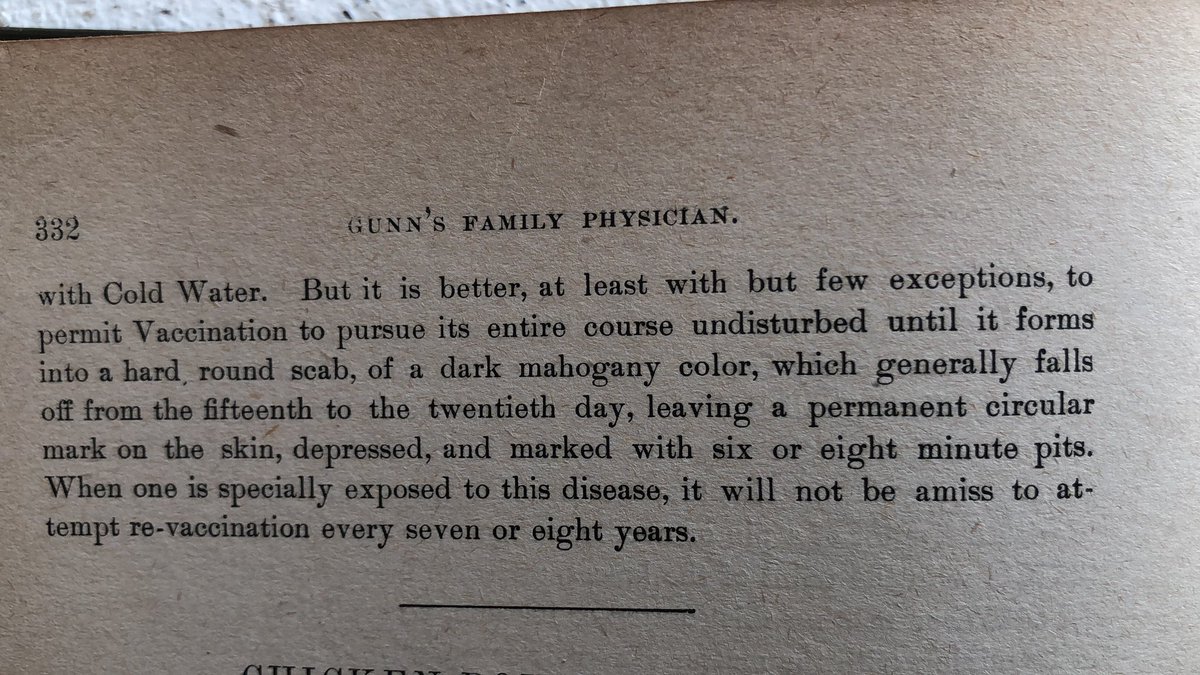 Vaccine or vaccination is not mentioned in the 1903 encyclopedia and the accompanying dictionary is missing parts of it, everything after the tre’s. I do however have Dr. Gunn’s New Family Physician Home Book of Health from 1901. It does talk about vaccination.