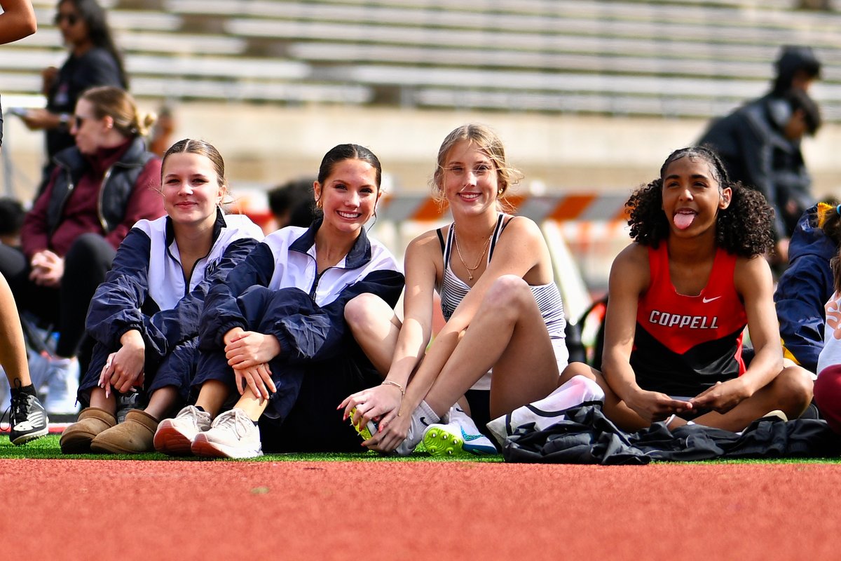 Fun times at the Coppell Relays yesterday. Action photos coming but many of these athletes spend all 10 hours together, a lot of friendships and support come out of it. Here are some of them...