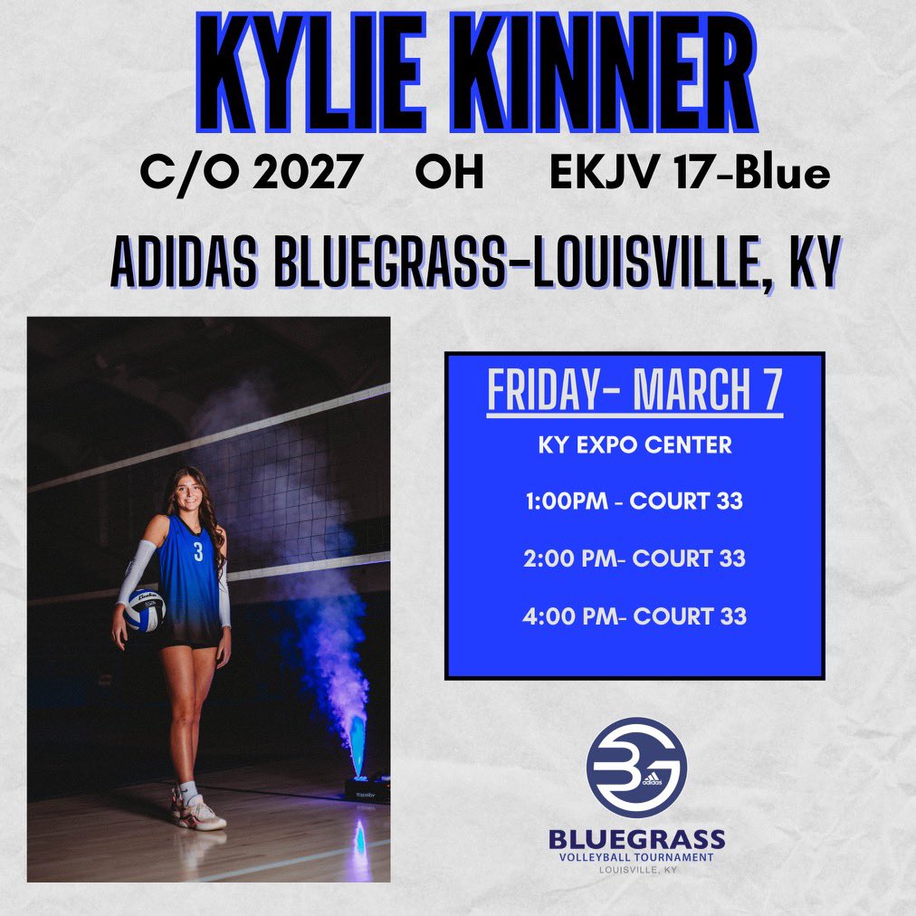 Excited to compete at the Adidas Bluegrass Tournament this weekend!!💙