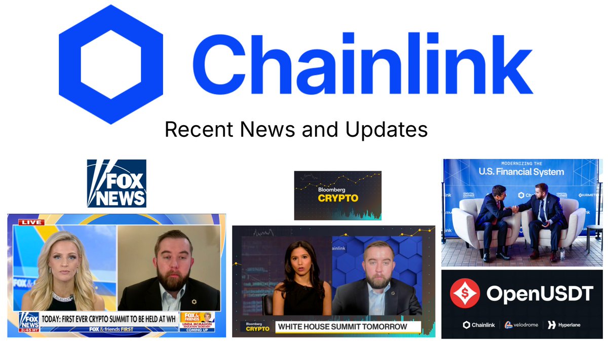 1. Chainlink Co-Founder Sergey Nazarov, is attending the first-ever White  House Crypto Summit https://t.co/1lCc9FIiJP 2. Sergey Nazarov on Bloomberg  TV discussing the White House Crypto Summit -- the US financial system will