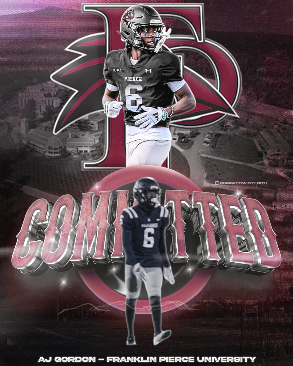 Ajani (AJ)Gordon (@ajaniajgordon) on Twitter photo Extremely blessed and excited to announce my commitment to Franklin Pierce University let’s get to work <a href="/Coach_GAS/">Russell Gaskamp</a> <a href="/Coach_Ewen/">Taylor Ewen</a> <a href="/Coach_Dugs/">Matt Dugan</a> <a href="/Bridgton_Ftbl/">Bridgton Academy Football</a> Extremely blessed and excited to announce my commitment to Franklin Pierce University let’s get to work <a href="/Coach_GAS/">Russell Gaskamp</a> <a href="/Coach_Ewen/">Taylor Ewen</a> <a href="/Coach_Dugs/">Matt Dugan</a> <a href="/Bridgton_Ftbl/">Bridgton Academy Football</a>