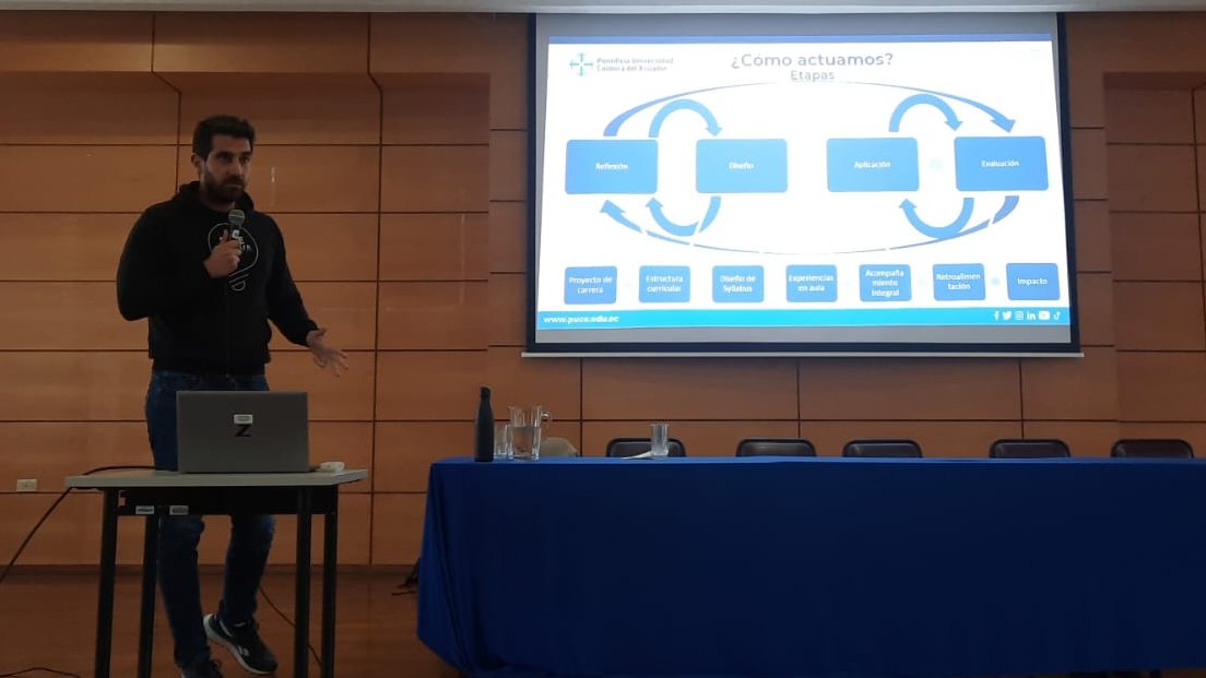 ¡En <a href="/PUCE_Ecuador/">PUCE Ecuador</a> arrancamos un nuevo ciclo académico con energía! Hoy, damos la bienvenida a nuestros Coordinadores de carreras y programas con una inducción especial. <a href="/CorralesGaitero/">Carlos Corrales Gaitero</a>  presenta las claves de nuestro  #modeloeducativo. ¡Un paso más hacia la excelencia académica!