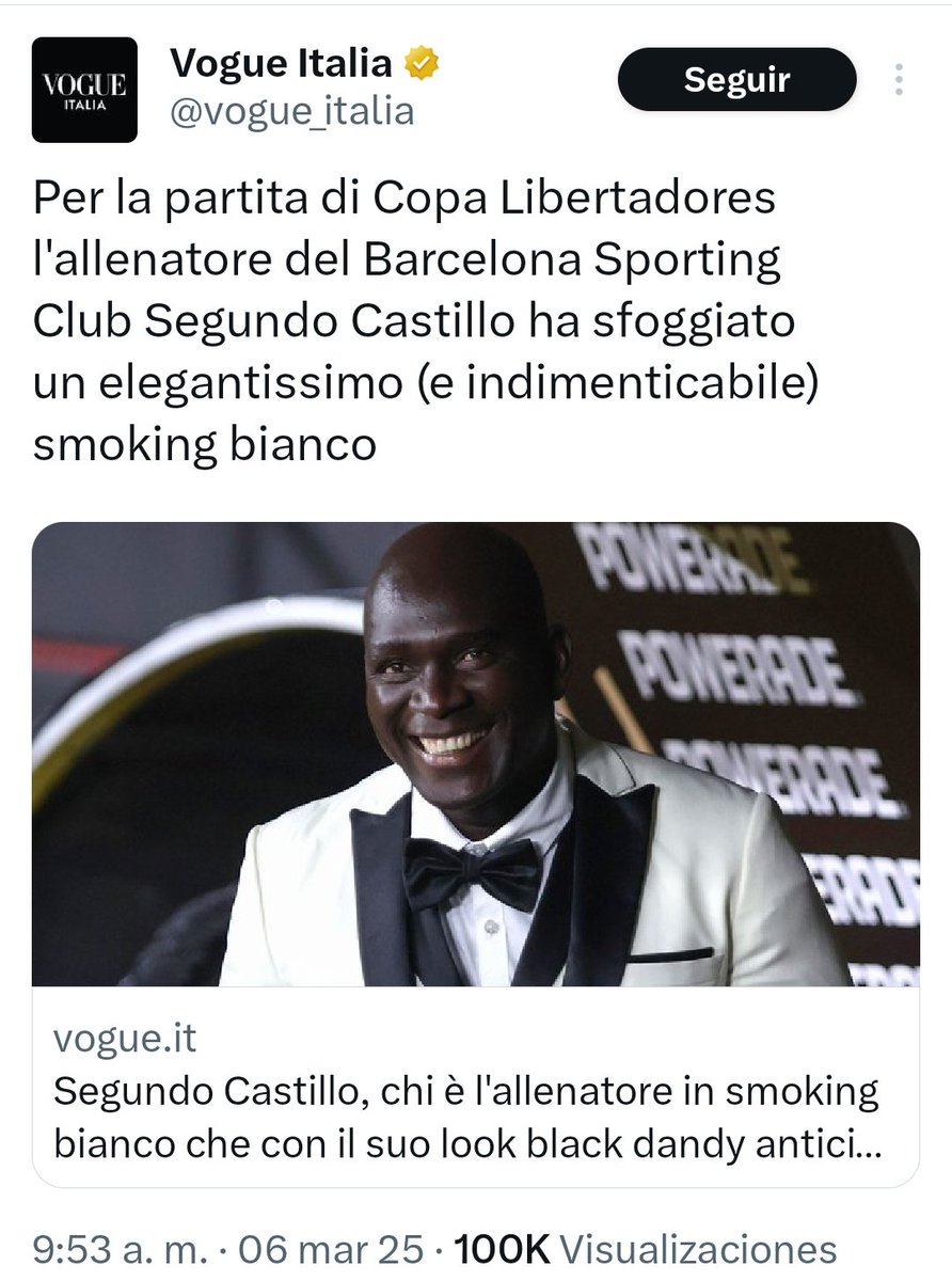 SuerodlaVerdad1's tweet photo. No sé si Segundo Castillo tenga conocimientos de Marketing, pero la estrategia que utilizó es demencial, las consecuencias:
- El mundo ya sabe de la existencia de un técnico elegante llamado Segundo Castillo
- Vendió muy bien su imagen al punto que la goleada quedó en segundo lugar. 
- Aparece en portales de todo el planeta como un técnico elegante,  ganador y goleador de equipos grandes! 
- Como en la primera cita, "la primera impresión es la que cuenta" 
Bien por Segundo Castillo, bien por el fútbol ecuatoriano y lo dice un liguista! #respect #ElSueroDeLaVerdad