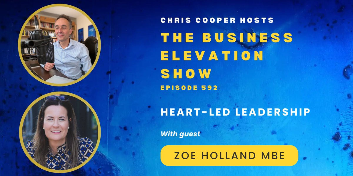 What if leadership was less about power &amp; more about heart? ❤️

On this week's #ElevationShow  I’m joined by <a href="/zoehollandmbe/">Zoe Holland MBE</a>  to explore self-leadership, invitational communication &amp; using ‘law for good’.

Listen live 4pm(UK) &amp; lead with impact - youtube.com/@VoiceAmericaB…
