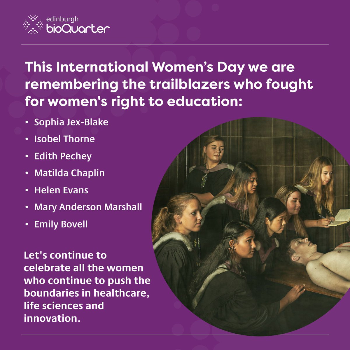 Edinburgh BioQuarter (@edinburghbq) on Twitter photo In 1869, the Edinburgh Seven became the first women to enroll at <a href="/EdinburghUni/">The University of Edinburgh</a>
Denied degrees despite passing exams, their fight paved the way for women in education. Today, 62% of Scotland’s GPs are women.
This #IWD2025, we celebrate their legacy! More: bit.ly/3F8mdcu In 1869, the Edinburgh Seven became the first women to enroll at <a href="/EdinburghUni/">The University of Edinburgh</a>
Denied degrees despite passing exams, their fight paved the way for women in education. Today, 62% of Scotland’s GPs are women.
This #IWD2025, we celebrate their legacy! More: bit.ly/3F8mdcu