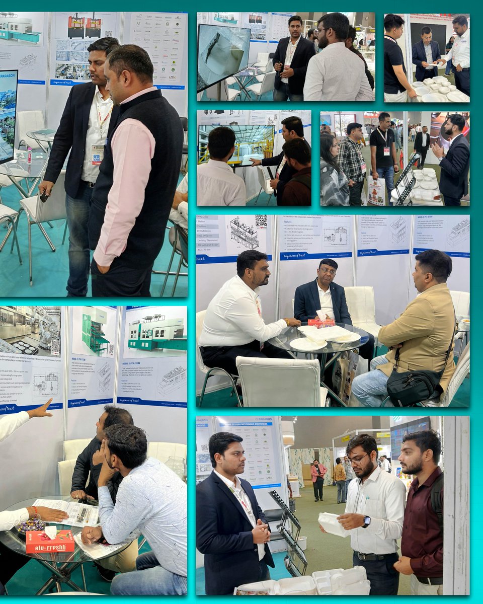 parasongroup's tweet photo. Aahar 2025 was a great success!
Parason proudly showcased our molded fiber machine technology, enabling manufacturers to create eco-friendly, plastic-free tableware and reduce waste.

#ParasonMoldedFiber #Aahar #Sustainability #Tablewareindustry #Innovation https://t.co/v5OJs7iu7G
