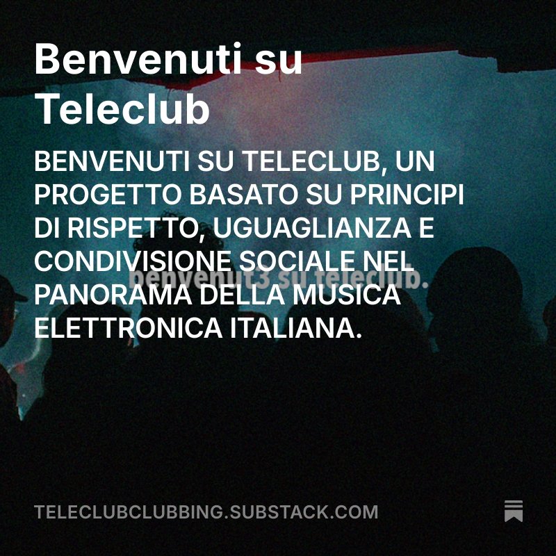Benvenuti su Teleclub open.substack.com/pub/teleclubcl…