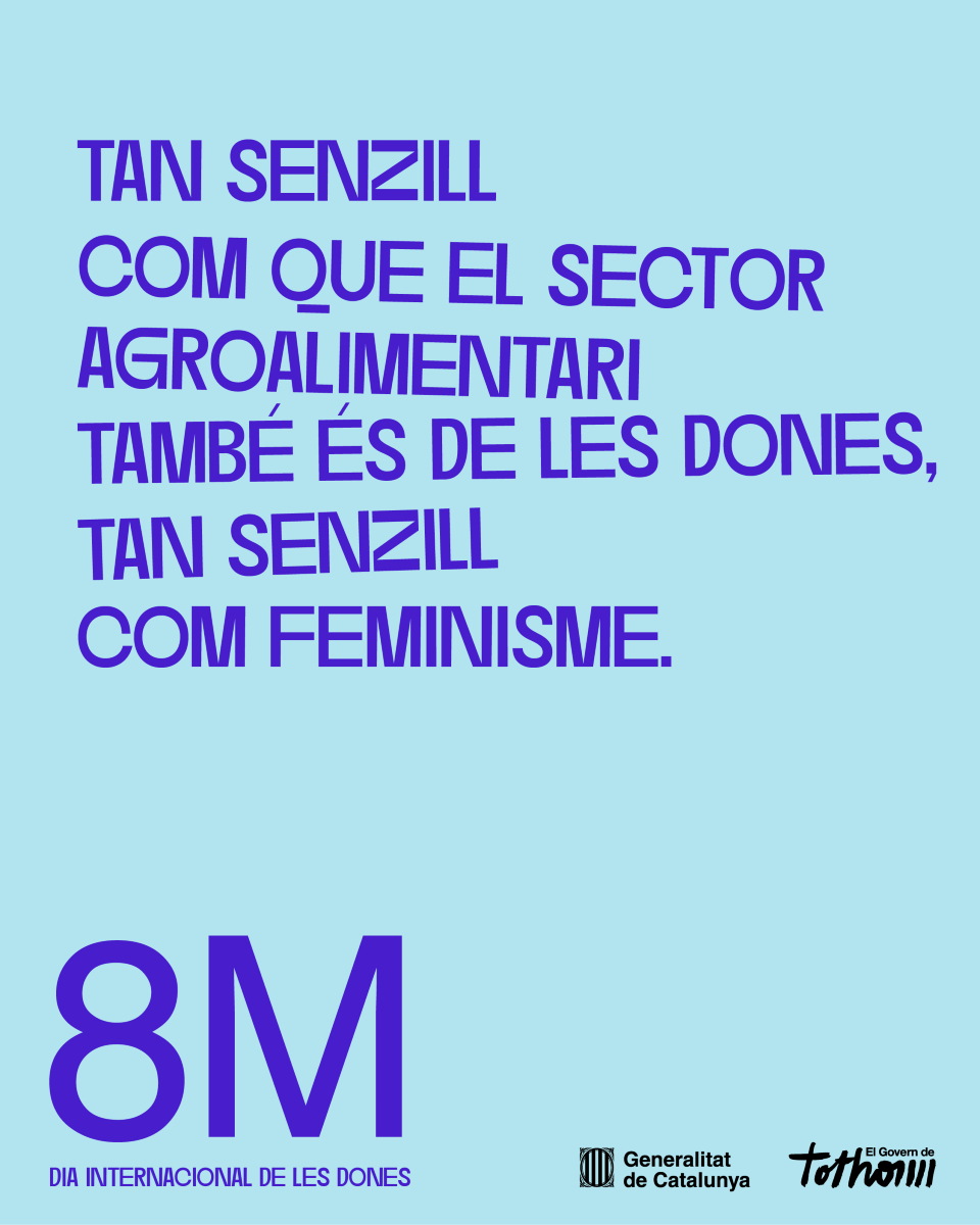 Gastroteca (@gastroteca) on Twitter photo 💜 Tan senzill com que les dones també poden liderar el sector agroalimentari, agrari, ramader, pesquer i silvícola.
Tan senzill com feminisme.
#8M <a href="/agriculturacat/">Agricultura</a> 💜 Tan senzill com que les dones també poden liderar el sector agroalimentari, agrari, ramader, pesquer i silvícola.
Tan senzill com feminisme.
#8M <a href="/agriculturacat/">Agricultura</a>