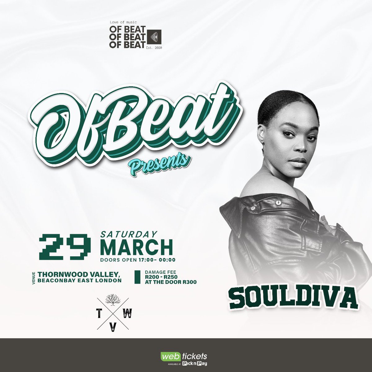 OfBeat 

29 March 2025 ,Saturday 

Thornwood Valley,Beaconbay 

Music 🔥🔥🙌🏿
