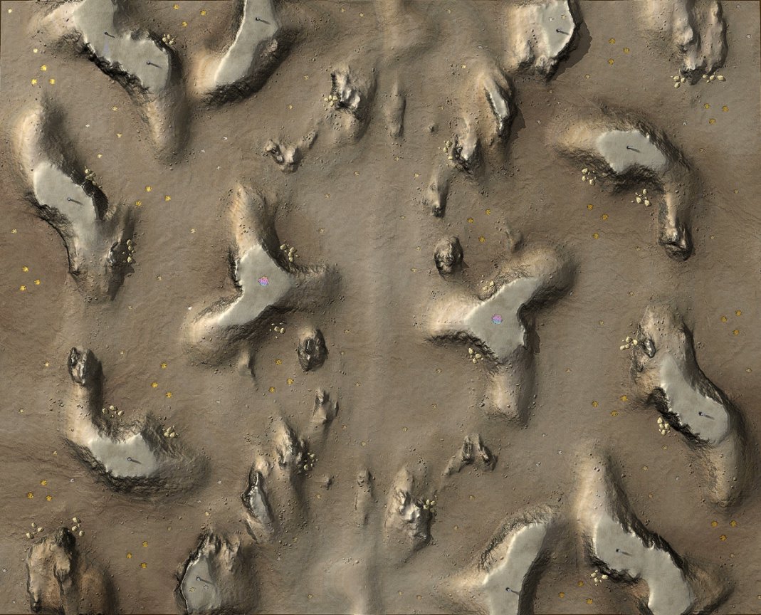 BAR_RTS's tweet photo. Rosetta just got a visual upgrade! 🌟 Geovents now have a fresh texture, and metal spots feature more distinct colors to highlight different values. 🎨🔥 

Thank you @Moose_OnLoose! 

#BeyondAllReason #RTS #indiedev https://t.co/e7Z8aB625u