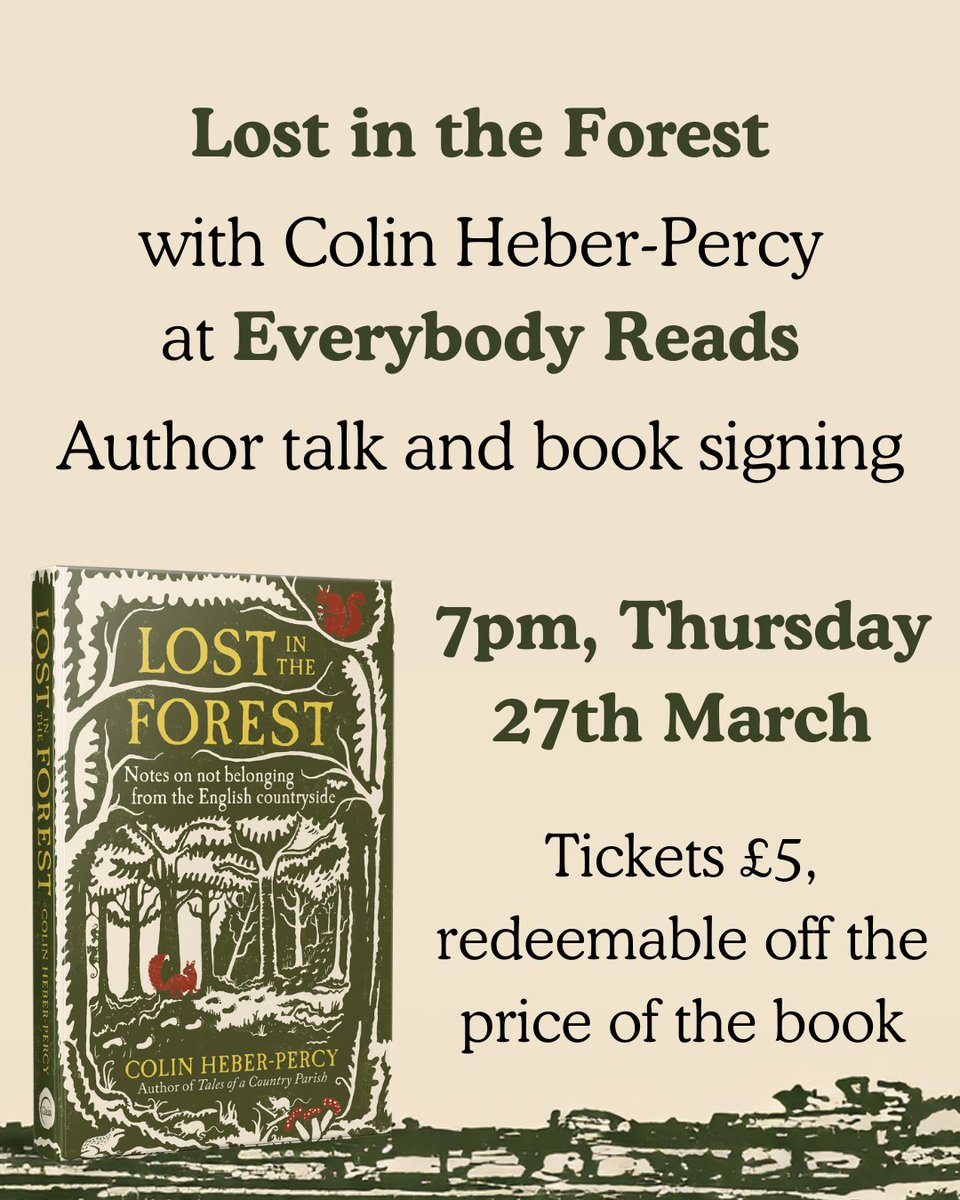 Everybody Reads (@everybody_reads) on Twitter photo Join us on Thursday 27th March to listen to Colin Heber-Percy talk about his latest book, Lost in the Forest.
Tickets are £5 (plus fee if ordered through Eventbrite), with £5 redeemable off the price of the book. Refreshments are free.
<a href="/Octopus_Books/">Octopus Publishing</a>
everybodyreads.com/news Join us on Thursday 27th March to listen to Colin Heber-Percy talk about his latest book, Lost in the Forest.
Tickets are £5 (plus fee if ordered through Eventbrite), with £5 redeemable off the price of the book. Refreshments are free.
<a href="/Octopus_Books/">Octopus Publishing</a>
everybodyreads.com/news