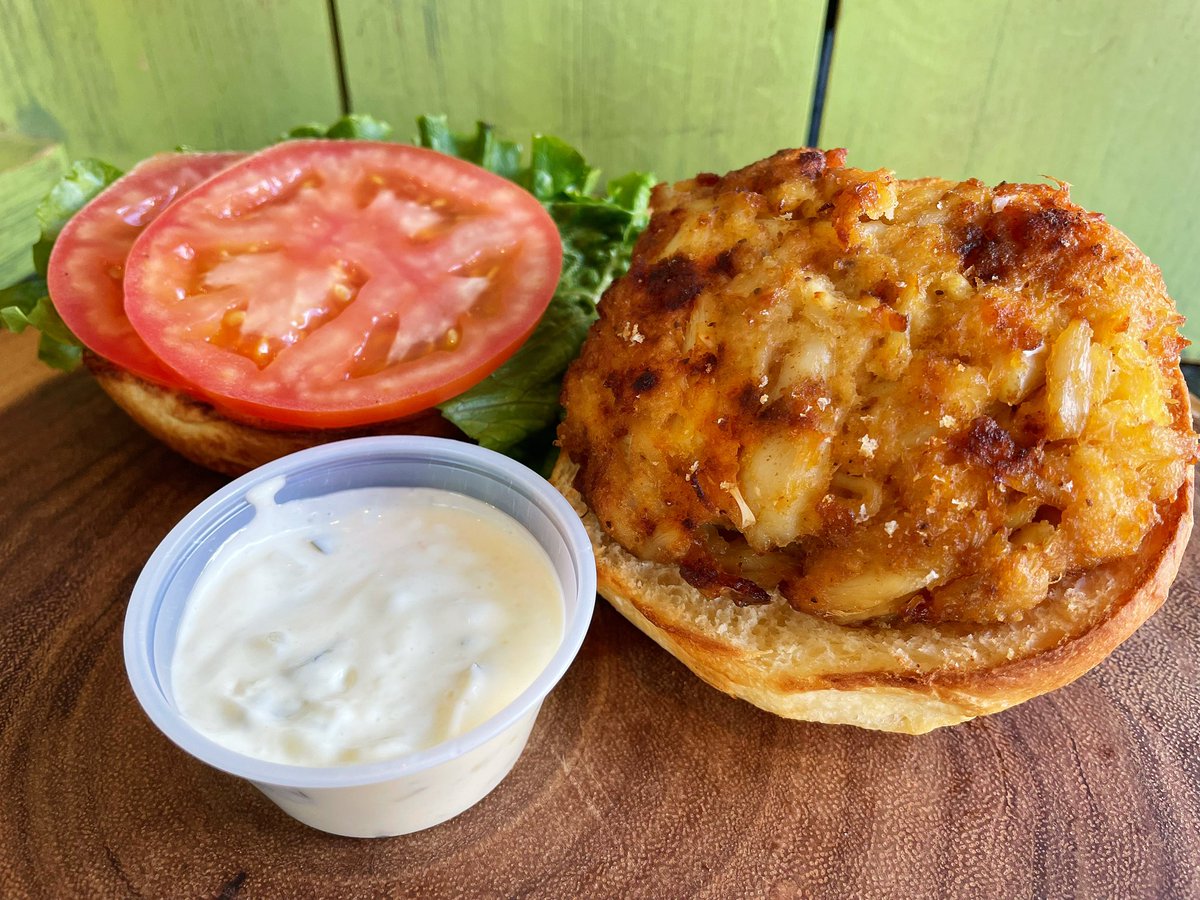 🦀 Crab Cake Sandwiches back in the shop on Fridays! *Limited Supply* 

Made with Jumbo Lump Crab Meat served on a Brioche Roll with L&amp;T and your choice of side