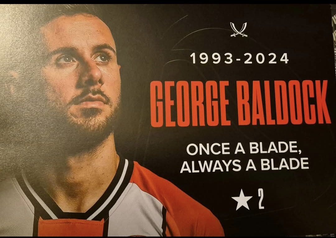 suds_susa's tweet image. Sunday 9th match would.of been george baldock's 32nd birthday. Some fans are trying to get everyone to clap and sing "starman" on the 32nd minute to acknowledge this .  Please spread the word and let's remember our GB #twitterblades #sufc
