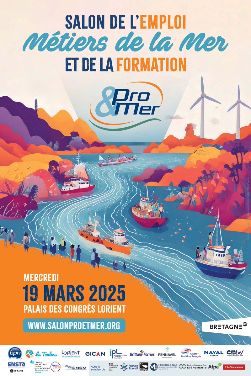 CEFCM's tweet image. Le CEFCM sera présent au salon de l’emploi maritime et de la formation aux métiers de la mer, le 19.03 au Palais des congrès de Lorient de 9h30 à 18h.
Venez nous rejoindre sur notre stand !
A bientôt !
#Salon #FormationMaritime #ProEtMer #ProEtMer2025 #PalaisDescongres #Lorient