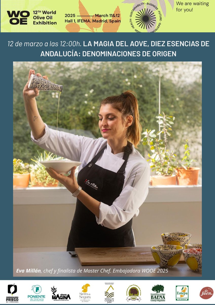 La próxima semana participamos en la <a href="/WorldOliveOil/">World Olive Oil Exhibition</a> en <a href="/IFEMA/">IFEMA MADRID</a> , dedicada al sector del aceite de oliva, donde realizaremos actividades de promoción del #aove de Sierra Mágina con <a href="/AgriculturAnd/">Consejería AgriPesca</a> y las #denominacionesdeorigen andaluzas