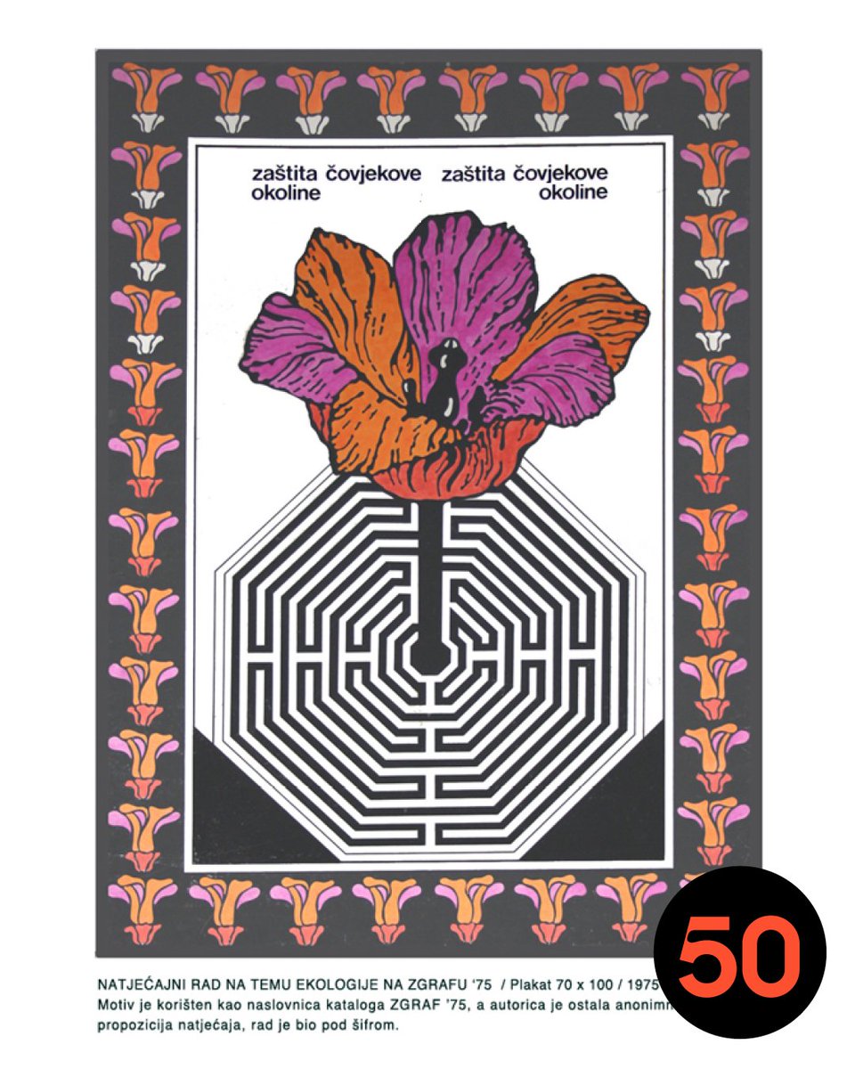 [50th ANNIVERSARY OF ZGRAF]
Zgraf - international exhibition of graphic design and visual communications stems back  to 1975: its first edition. A detail of Goranka Dragnić's poster on the theme of ecology, which you can see below, was used for the cover of the Zgraf '75 catalog.
