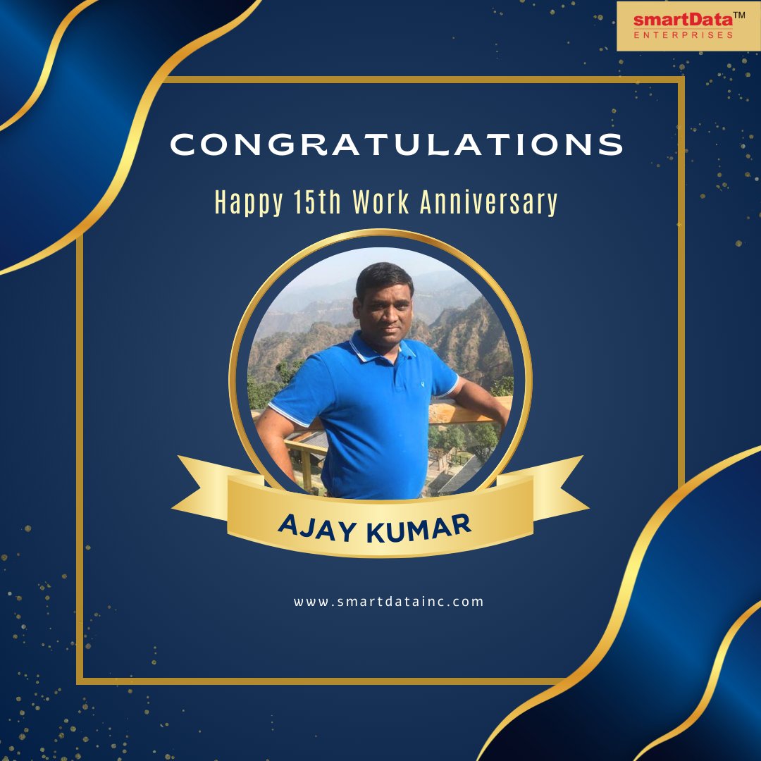 sdeievent's tweet image. Celebrating 15 fantastic years with smartData. Your dedication over the years shows how a nurturing, flexible, and empowering work environment can lead to long-term success. Wishing you many more achievements ahead. #GreatPlaceToWork #Leverageknowledge #WorkAnniversary