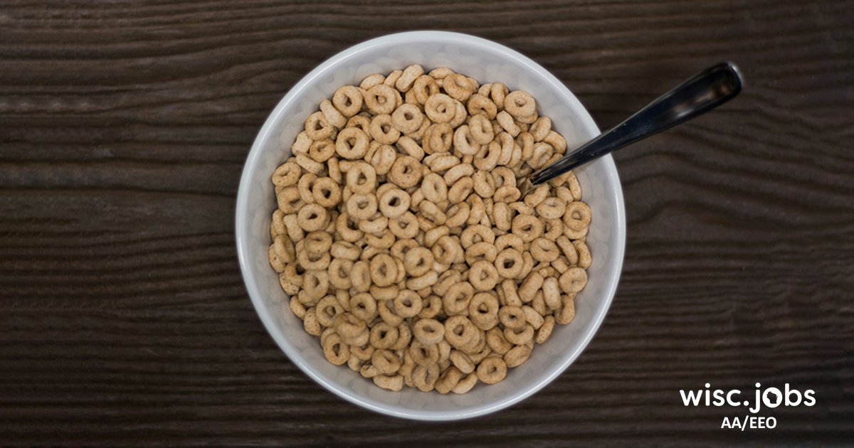 It’s #NationalCerealDay! Grab a spoon &amp; check out a great #FoodServiceJob! .<a href="/WICorrections/">WI Department of Corrections</a> is hiring a #Corrections #FoodServiceLeader to serve as lead worker in the Food Svs Dept in #PrairieDuChienWI. $23.24/hr +bnfts. Apply by 3/12. #WIjobs #govjobs ow.ly/Rep450Vcc63