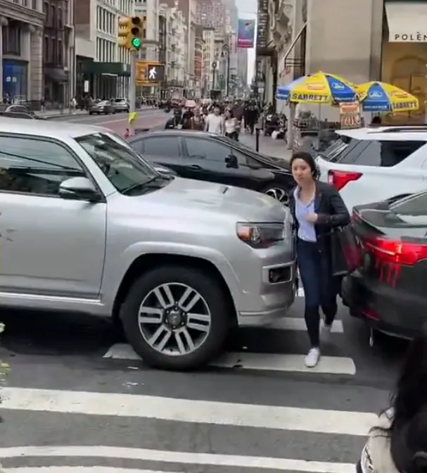"Just go around." 

The more that vehicles isolate us from each other, the easier it is to develop Car Brain and justify antisocial behavior like "blocking the box" to make sure you get through a light. Soundproof, tinted windows, thick windshields, etc.
