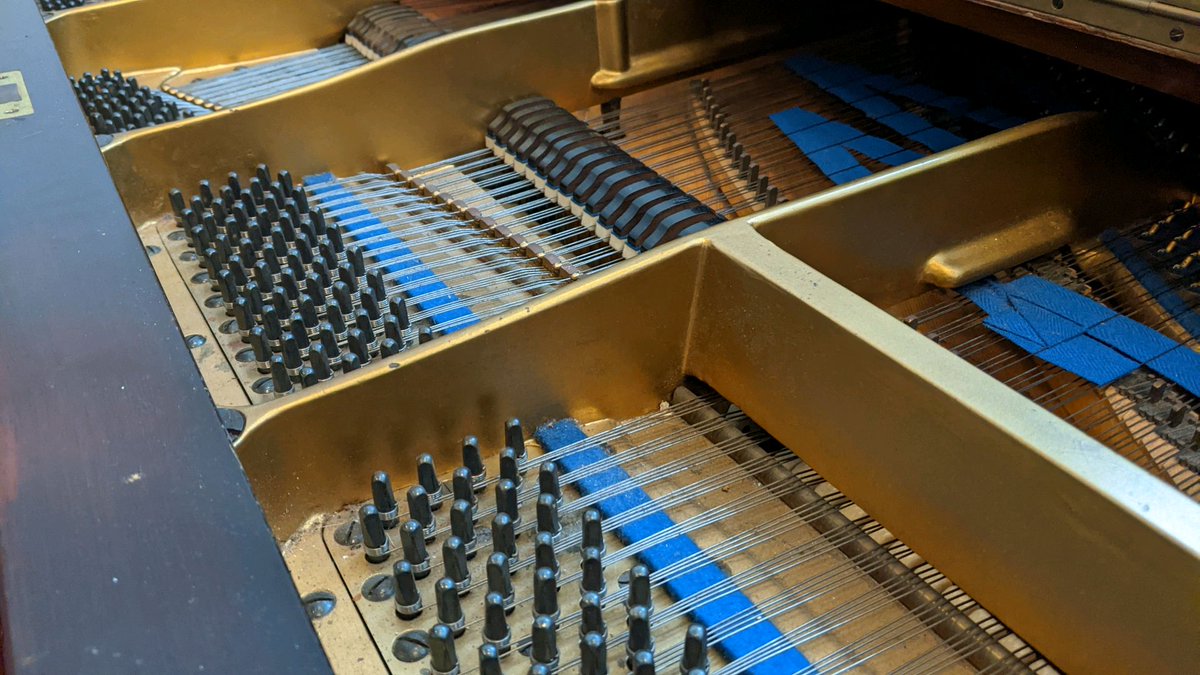 pianotunermjr's tweet image. Tuning a Bluthner Grand Piano at the Walsall arena and Arts Centre, Walsall Bloxwich. This particular instrument uses the Bluthner Patent action, and aliquot stringing ( 4 Strings per note in the treble) 

#pianotuners #bluthner #piano #pianist #pianotuning #pianotuner